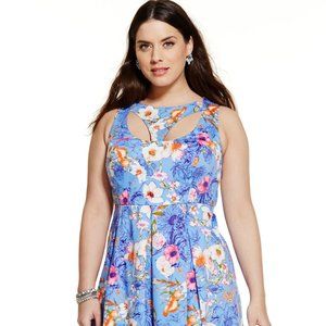NWT Eloquii blue fit & flare cutout dress size 18